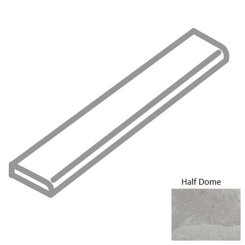 Rock Crystal Half Dome Porcelain Floor & Wall Trim - 4" X 32" Bullnose