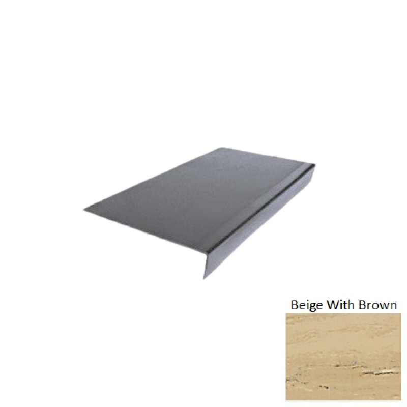 Evolving Styles Creative Elements Beige With Brown Type 900 Distinct Designs Rubber - 12 1/2" X 72" Stair Tread - Hammered