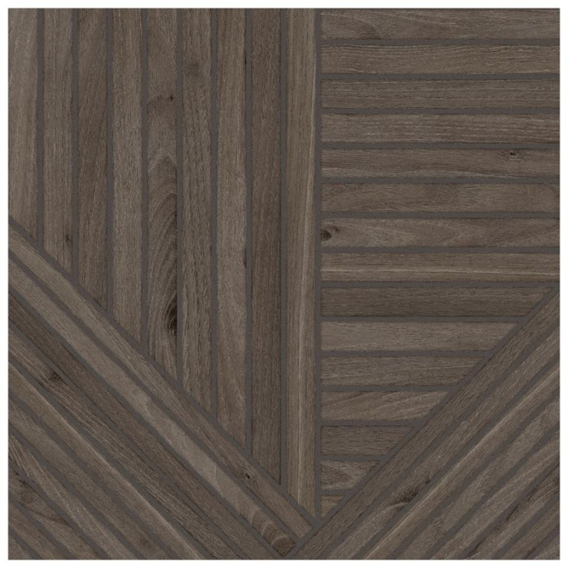 Tangram Wood Walnut Porcelain Tile - Matte - 17 3/8" x 17 3/8"