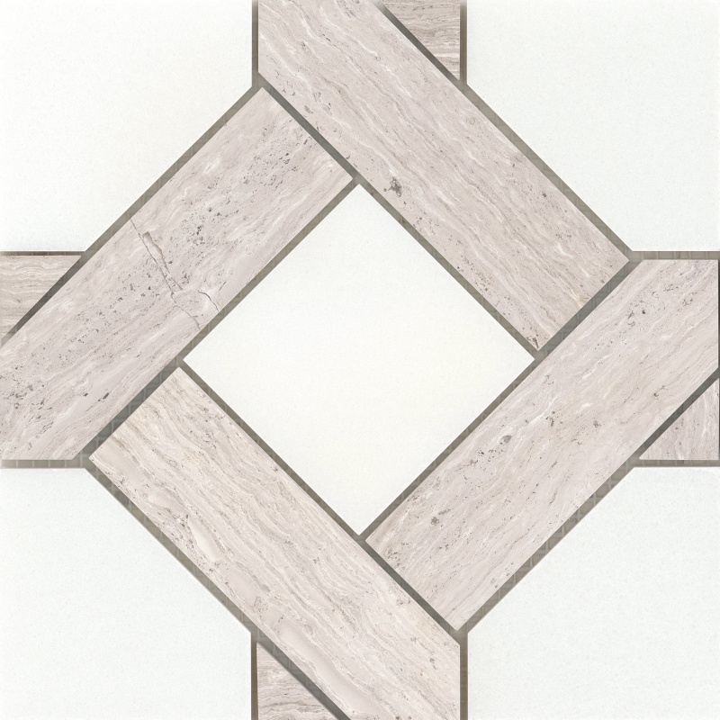 Alluro White / Cream Marble Mosaic - Manor - Polished