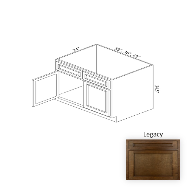 Sb36 Legacy Wood Kitchen Sink Base Cabinet - 36" X 34.5" X 24" (Assembly Required) - Legacy