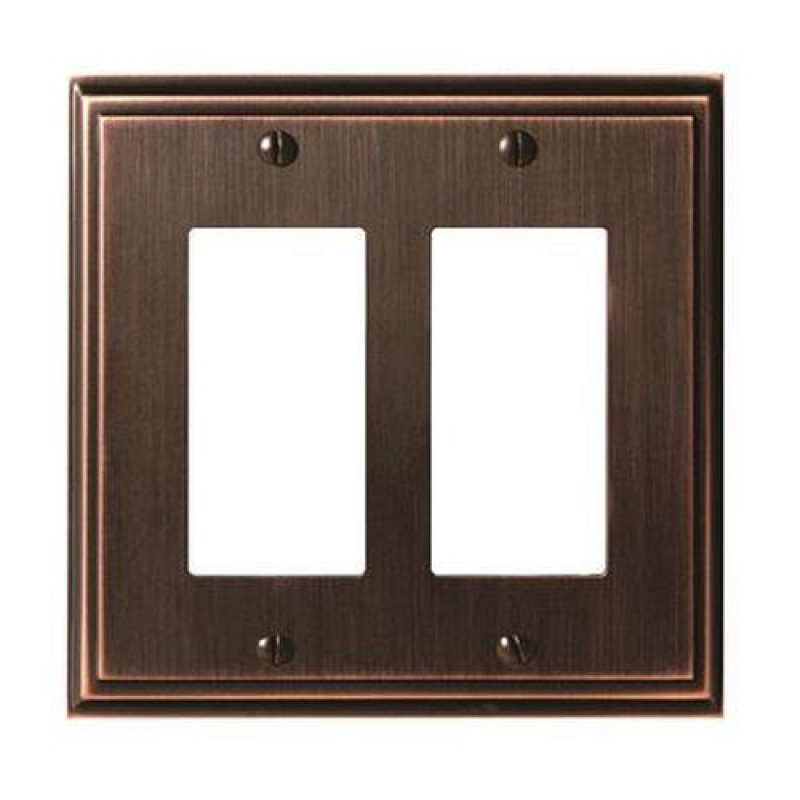 Mulholland Zinc 2 Rocker Decorator Switch Wall Plate - Oil Rubbed Bronze - 2-Rocker