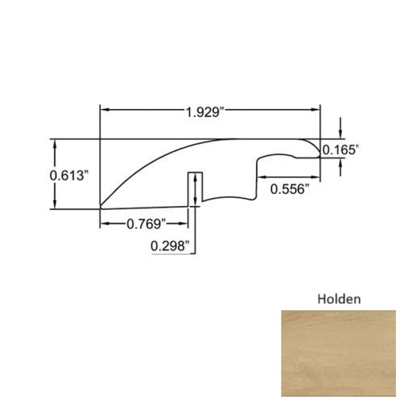 Seaside Holden Laminate Wood Moulding / Trim - 94" Reducer - Embossed
