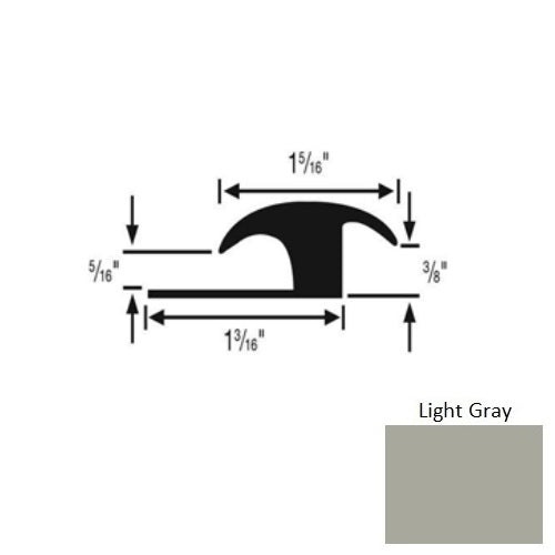 Flextones Light Gray Vinyl 160 Ceramic / Wood Carpet Transition - 3/8" X 12 Ft - Thermoplastic