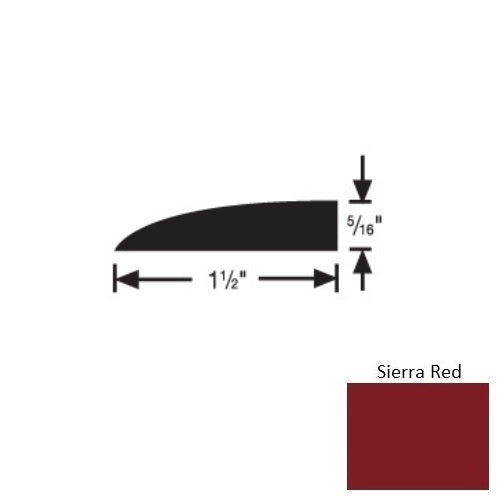 Flextones Sierra Red Vinyl 177B Carpet Edge Reducer - 1 1/2" X 12 Ft - Thermoplastic