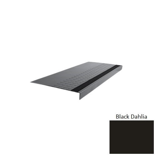 Flextones Black Dahlia Type 776 With Flush Ribbed / Smooth Insert Distinct Designs Rubber - 12" X 72" Stair Tread - Rgt Radial Ii Raised Disc Design