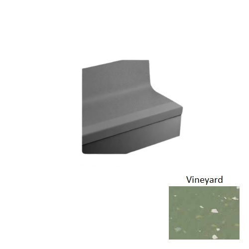 Johnsonite Vineyard Rice Paper Textured Speckled Stair Tread with Riser, 19" x 48" Angle Fit (Sq)