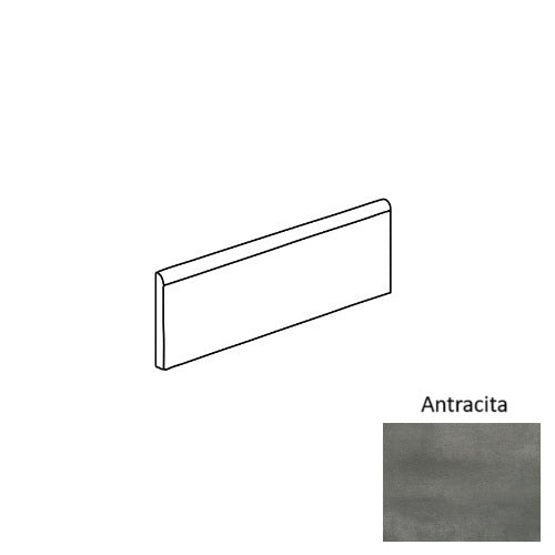 Nolita Antracita Porcelain Floor Trim - 3" x 12" Bullnose - Matte