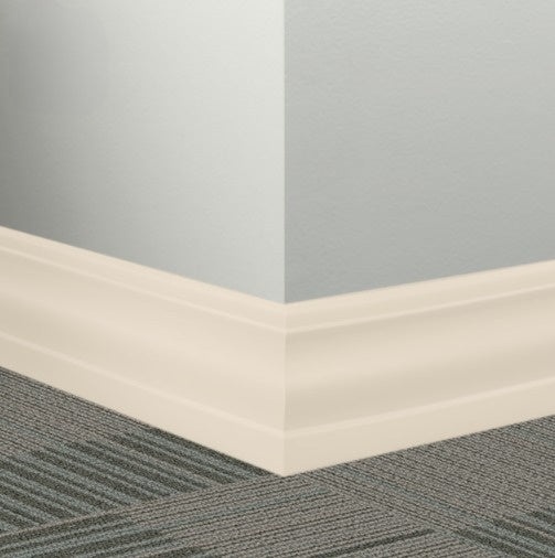 Johnsonite Antique White Rubber Millwork Contoured Wall Base - 4 1/4" X 96" X 3/8" Delinate - Millwork Contoured Wall Base
