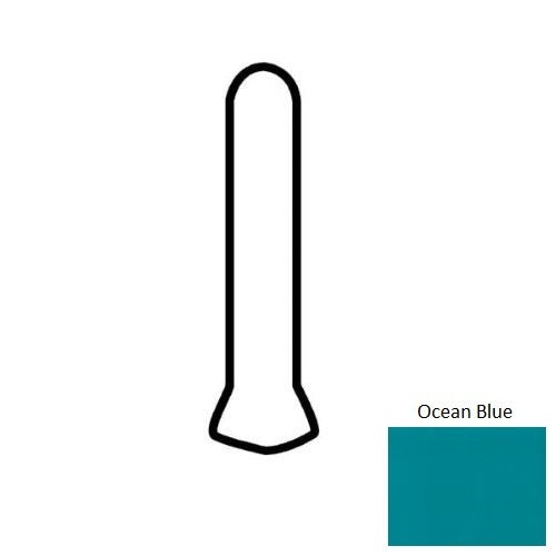 Color Wheel Classic Ocean Blue Ceramic Wall Trim - 1" X 6" Sanitary Cove Base Corner Slim Foot - Semi Gloss