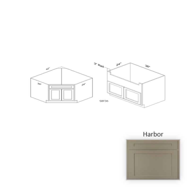 Sbd42 Harbor Wood Kitchen Sink Base Cabinet - 42" X 34.5" X 24" (Assembly Required) - Harbor