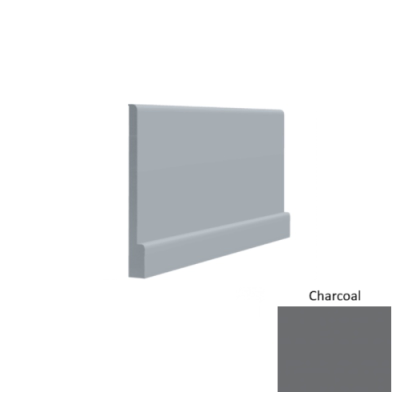 Contours #05 Simplicity Bold Charcoal Rubber Profiled Wall Base - Satin - 4 1/2" X 8 Ft