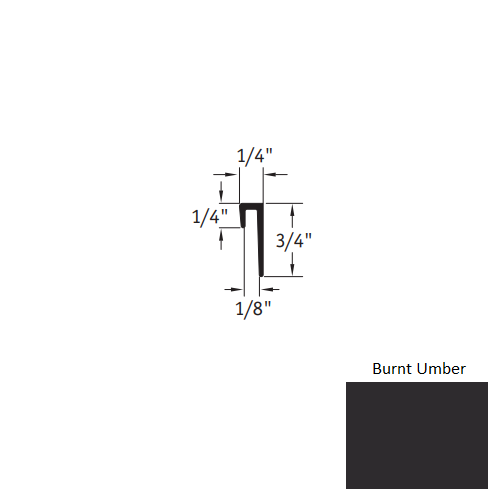 Johnsonite Burnt Umber Vinyl Moulding / Trim - 1/8" X 12 Ft (144") Square Top Cove Cap - Square Top Cove Cap