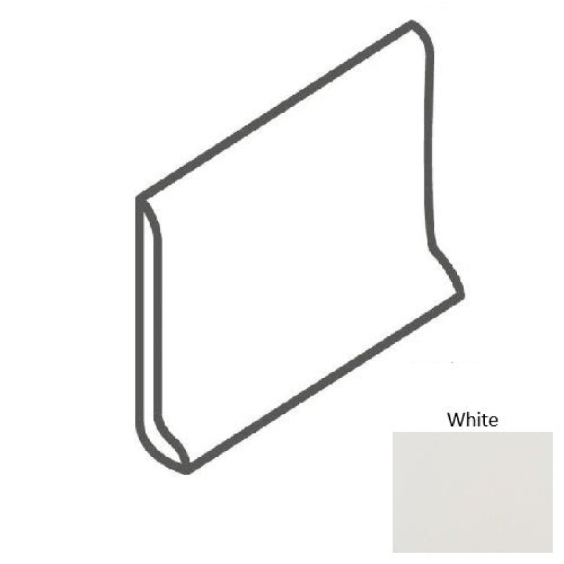 Minimum White Porcelain 6" x 12" Cove Base Matte