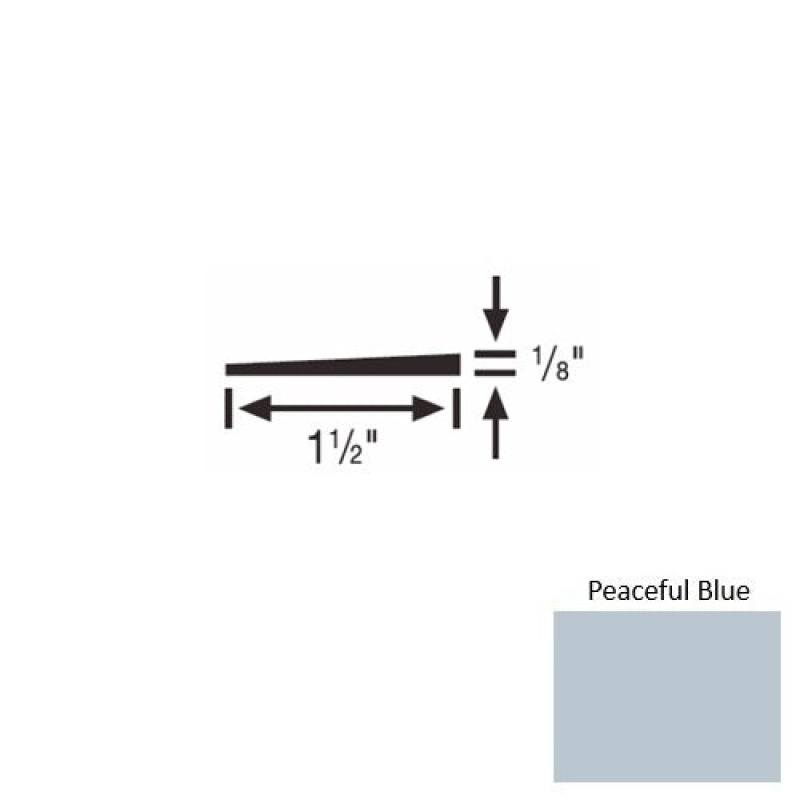 Solid 45 Peaceful Blue Rubber Reducer Strip - 1 1/2" X 9 Ft (108") X 1/8"
