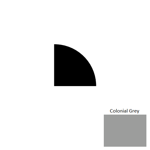 Johnsonite Colonial Grey Rubber Moulding / Trim - 1/2" X 8 Ft (96") X 1/2" Millwork Quarter Round - Millwork Quarter Round