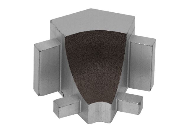 Dilex Ahk 135 Degree Inside Corner Metal Tile Edging Trim - Dark Anthracite Textured Color Coated Aluminum - 1/2" X 1"