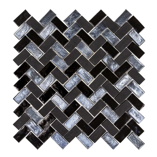 Pool By Jeffrey Court 990093 Waimea Glass Mosaic - 5/8" Herringbone - Multi Finish