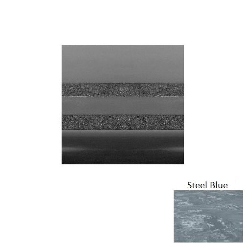 Marbleized 51 Steel Blue Light Duty With Two 3/4 Inch Strips Rubber (Rd) With Safety Yellow Abrasive Strip Stair Tread - Smooth