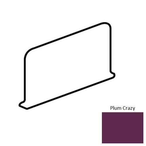 Color Wheel Classic Plum Crazy Ceramic Wall Trim - 4 1/4" X 6" Sanitary Cove Base Corner Right - Semi Gloss