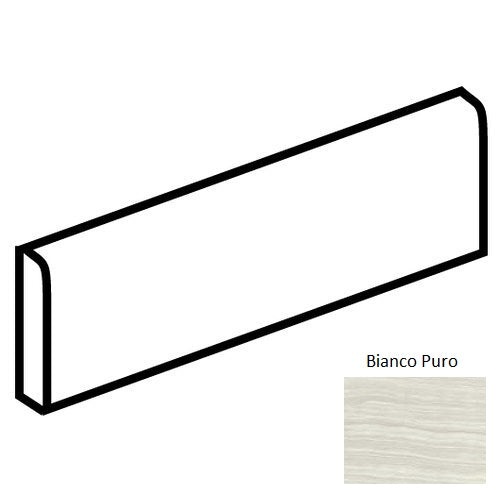 Santino Bianco Puro Porcelain Bullnose Trim 4" x 18"
