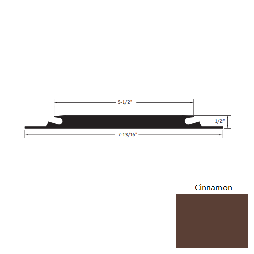 Johnsonite Cinnamon Vinyl Moulding / Trim - 5 1/2" X 7 13/16" X 3 Ft (36") X 12" Carpet Insert Threshold - Carpet Insert Threshold