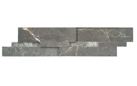 Milestone Stark Carbon Porcelain Ledgestone - Honed - 6" x 24"