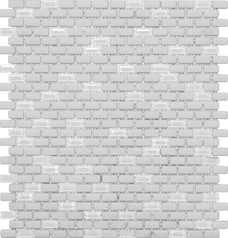 Verre Glacage Brique Glass Mosaic - 0.4" x 0.8" Brick - Glossy & Matte