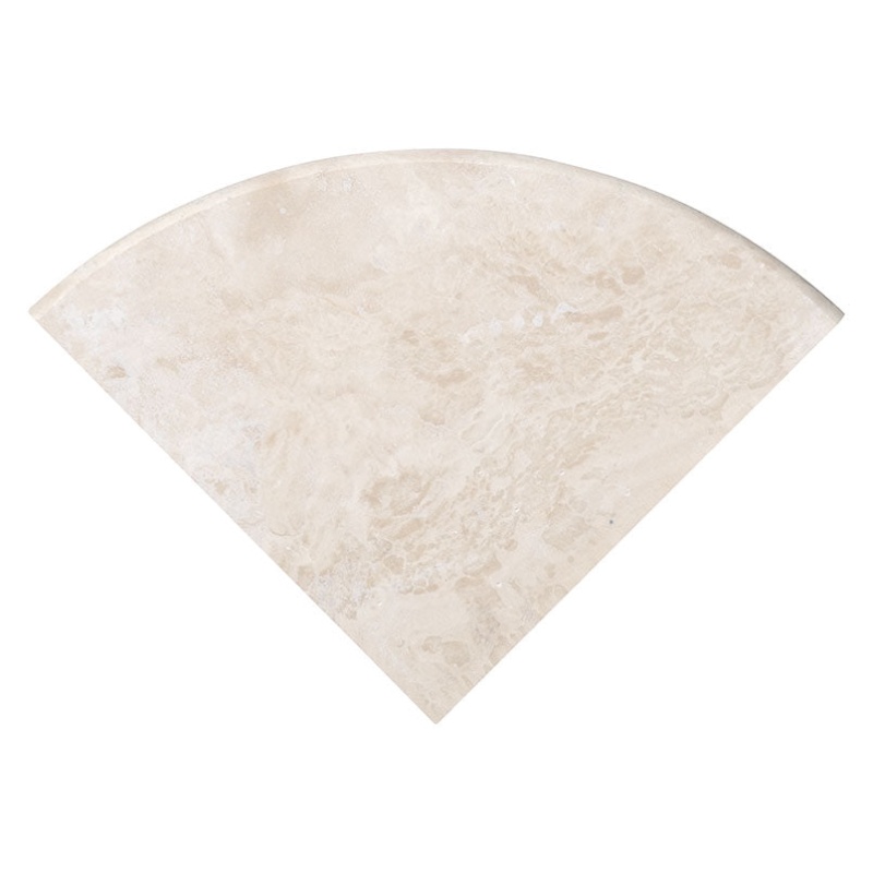 Tuscany Ivory Travertine Corner Shelf - 9" Radius - Honed