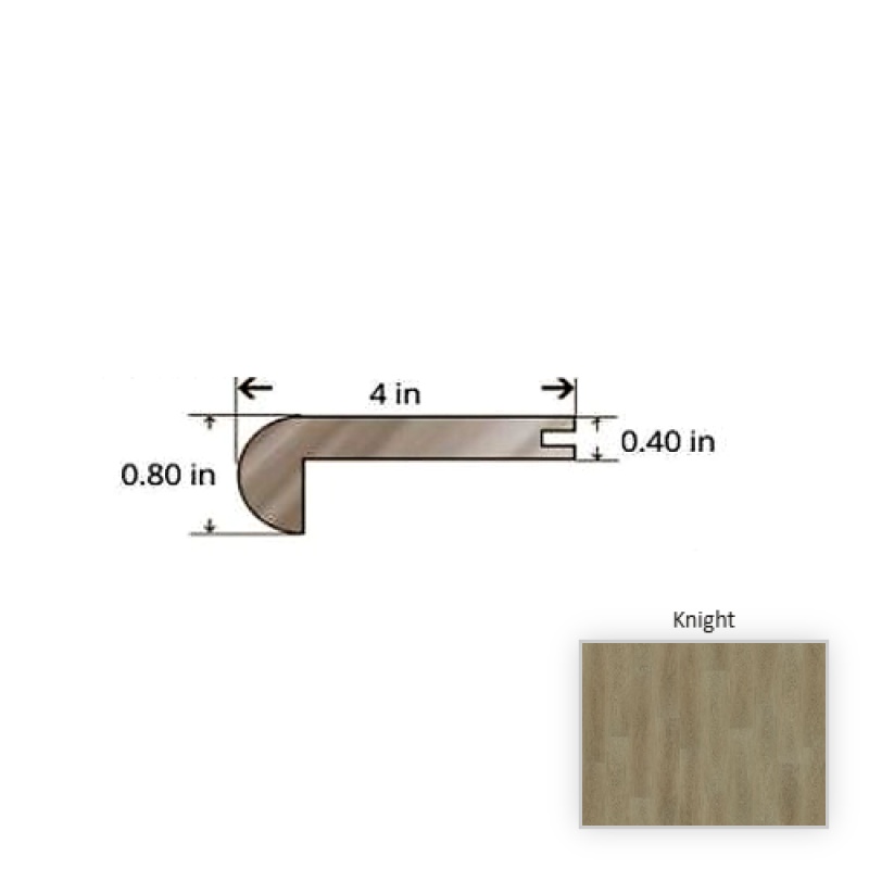Courtier Knight Oak Luxury Vinyl Moulding / Trim - 84.25" Stair Nose - Surface Guardian Pro Uv Coating
