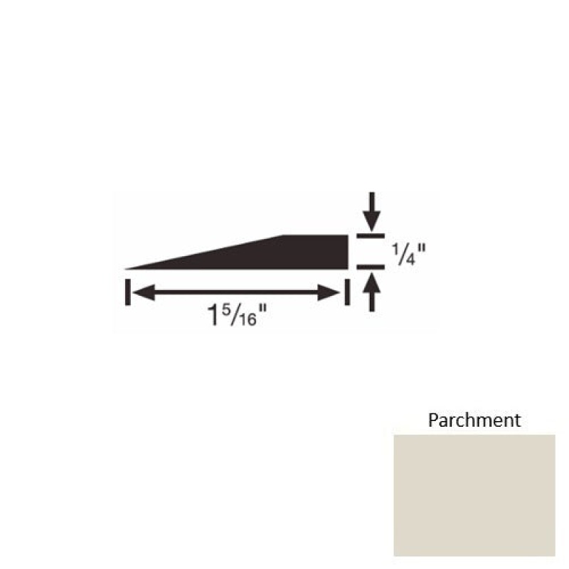 Solid 24 Parchment Rubber Reducer Strip - 1 5/16" X 9 Ft (108") X 1/4"