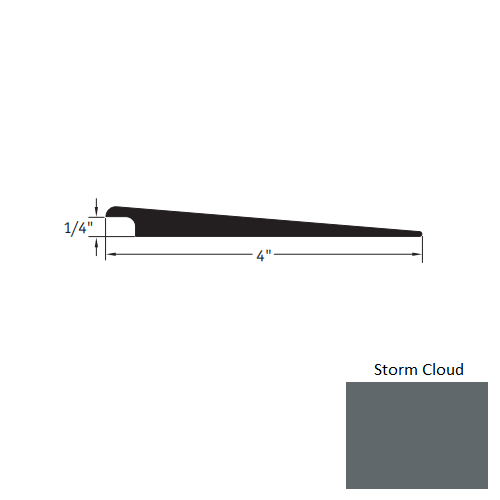 Johnsonite Storm Cloud Vinyl Moulding / Trim - 4" X 12 Ft (144") X 1/4" Wheeled Traffic Transition - Wheeled Traffic Transition