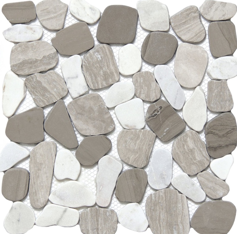 Cultura Winter Blend Natural Stone Mosaic - Pebble - Honed