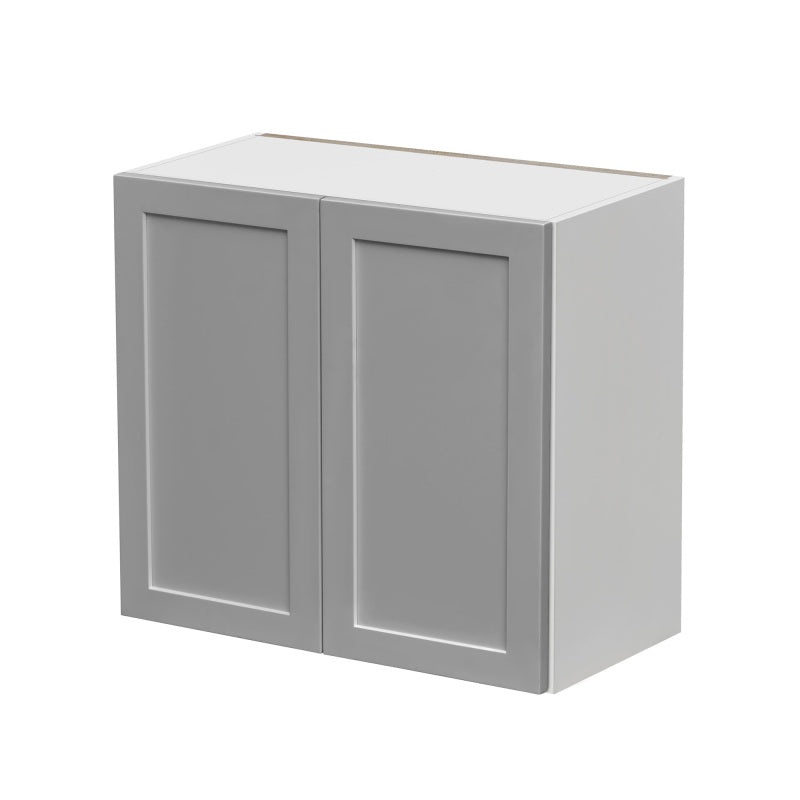 Mallorca Dolphin Gray Shaker Wood Kitchen Wall Cabinet - 30" X 12" X 24" (Assembly Required) - Dolphin Gray