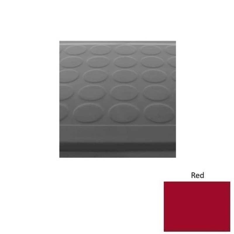 Solid 92 Red Low Profile Raised Circular Rubber (Sq) With Black Abrasive Strip Stair Tread - Textured