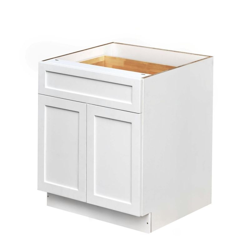 Mallorca White Shaker Wood Kitchen Base Cabinet