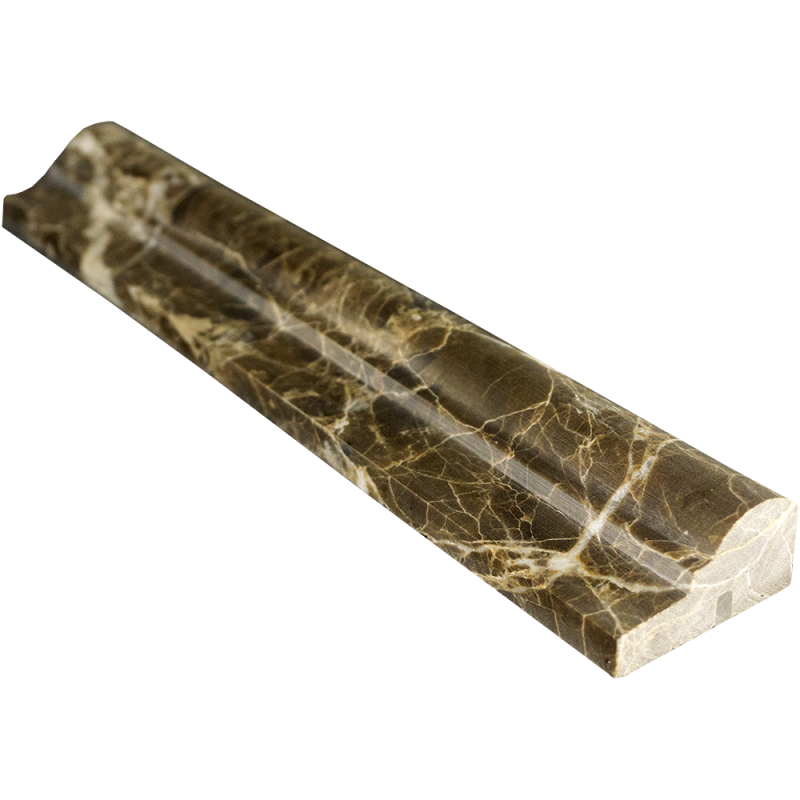 Emperador Dark Marble Liner - 2" X 12" F1 Chair Rail