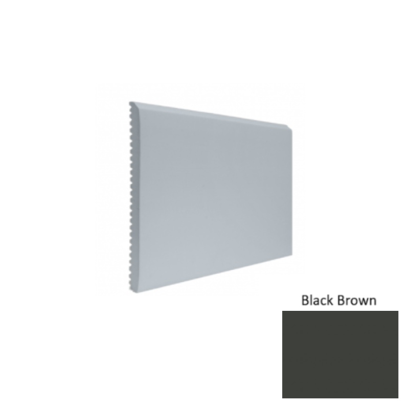 Contours #65 Vertical Black Brown Rubber Profiled Wall Base - Satin