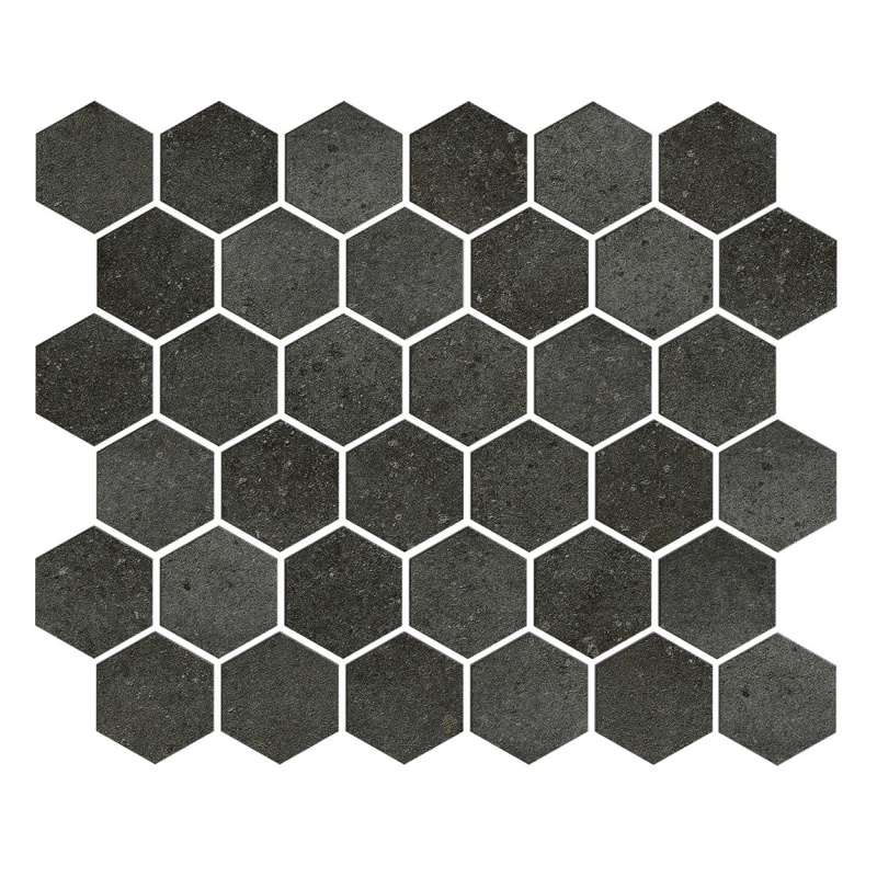 Anchor Iron Porcelain Mosaic - 2" Hexagon - Matte