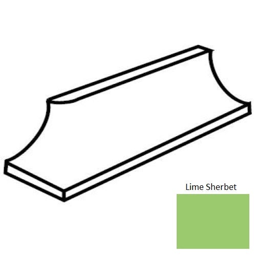 Keystones Unglazed Mosaic Lime Sherbet Porcelain Floor & Wall Trim - 1" X 2" Cove Base Outcorner - Matte