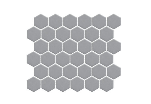 Artisan Plus Grey Porcelain Mosaic - 2" Hexagon - Satin Matte