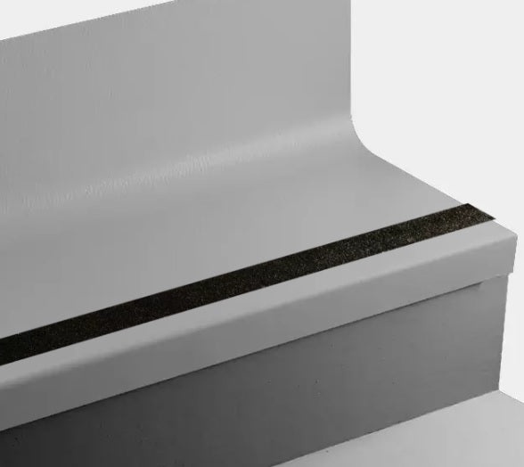 Johnsonite Medium Grey Hammered Rubber Stair Tread