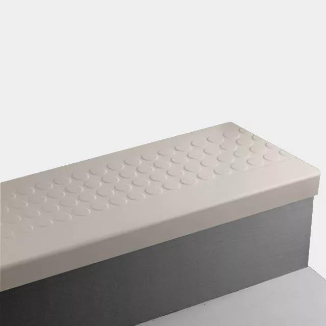 Johnsonite Pearl Raised Round Rubber Moulding / Trim – 12 1/4" x 42" Angle Fit Stair Tread Without Riser (Sq) – Textured
