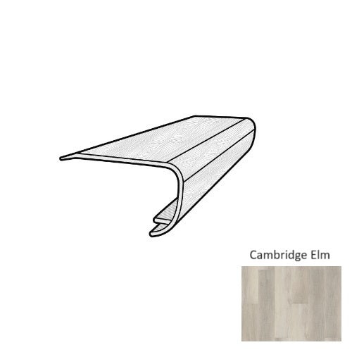 Coretec Pro Plus Hd 9 Inch Cambridge Elm Luxury Vinyl Moulding / Trim - 94" Overlap Stairnose - Uv Acrylic