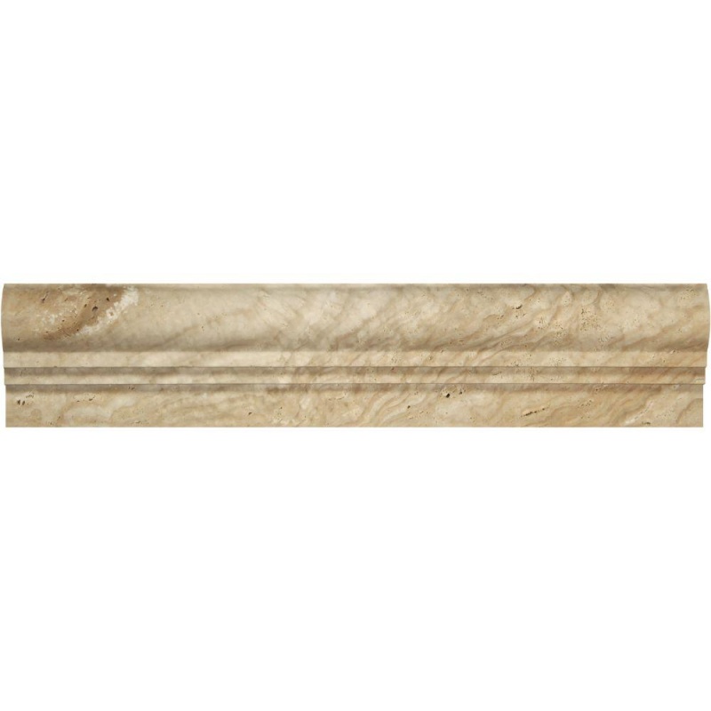 Valencia Travertine Liner - 2 1/2" X 12" Double Step Chair Rail - Honed, Per Pack: 20 Enter Quantity In Pcs