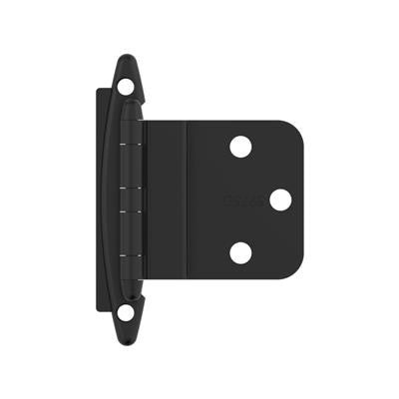 Matte Black Steel Face Frame Free Swing Surface Mount Cabinet Hinge - 3/8" (10 Mm) Inset - Matte Black