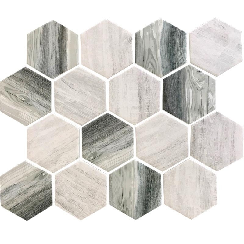 Nantucket Madaket Glass Mosaic - 2.8" X 2.8" Hexagon - Matte