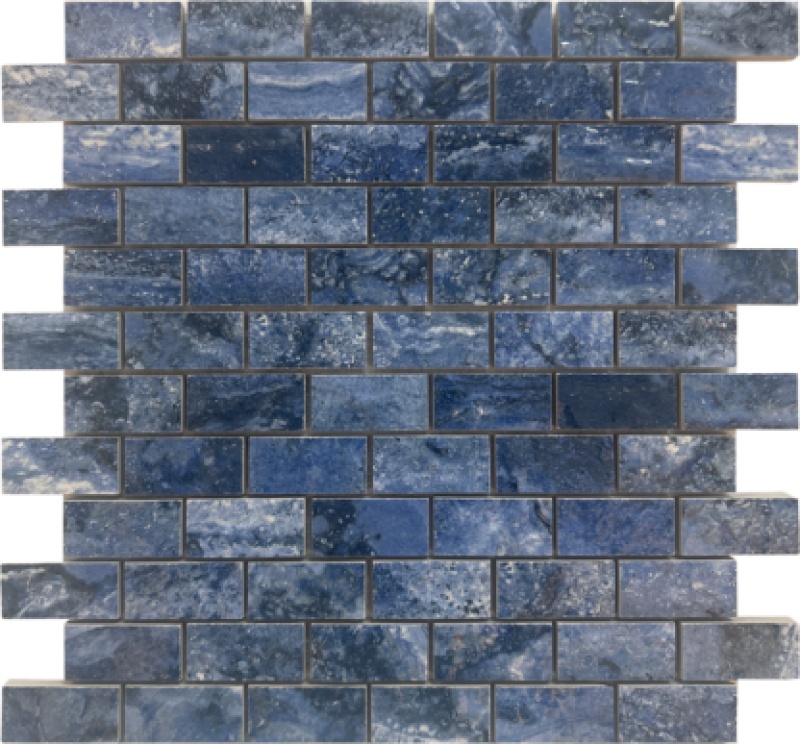 Jupiter Blue Porcelain Mosaic - 1" X 2" - Polished
