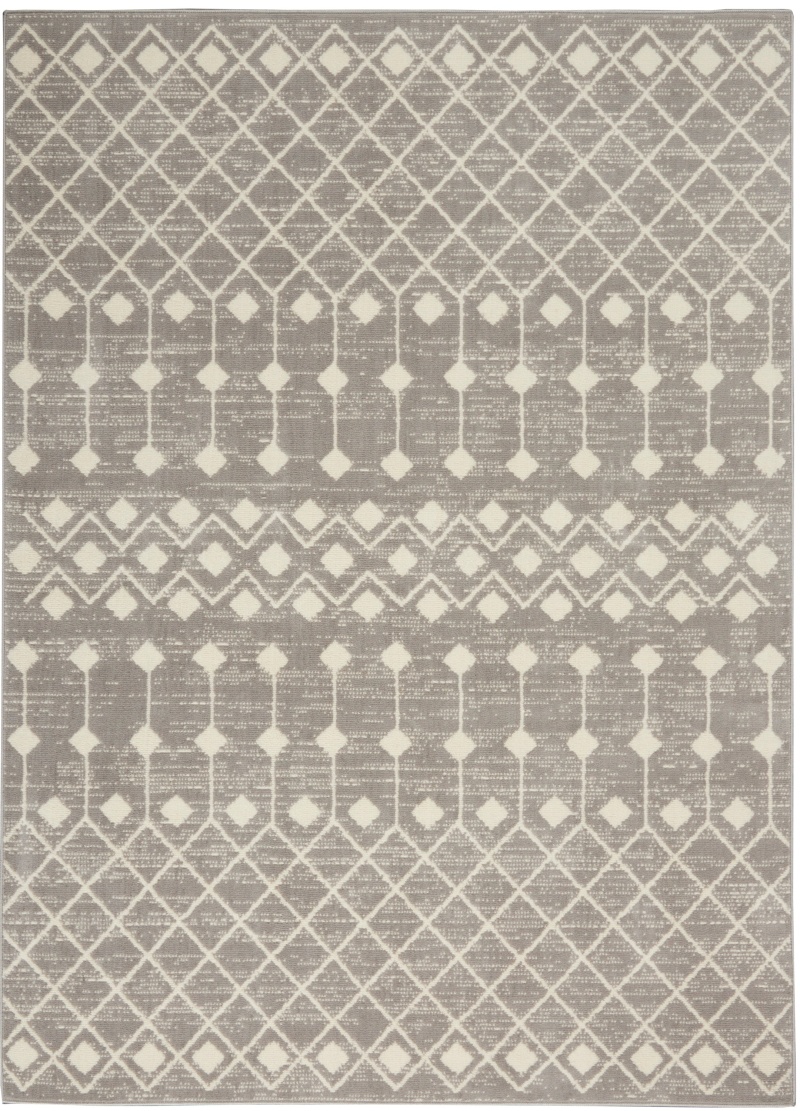 Grafix Grey Grf37 Polypropylene Bohemian Area Rug