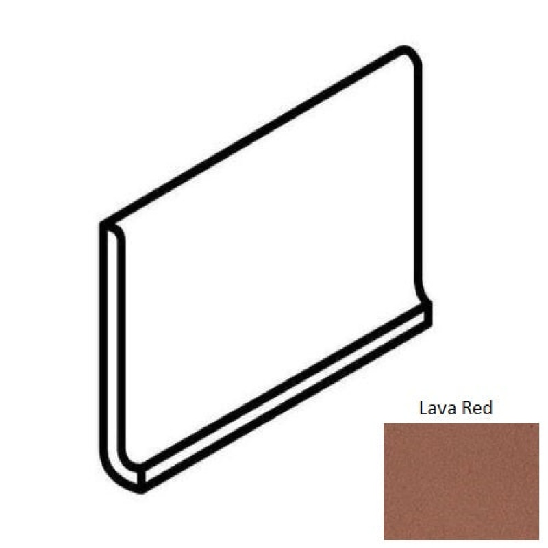 Quarry Naturals Lava Red Quarry Floor & Wall Trim - 5" X 8" Cove Base Round Top - Matte
